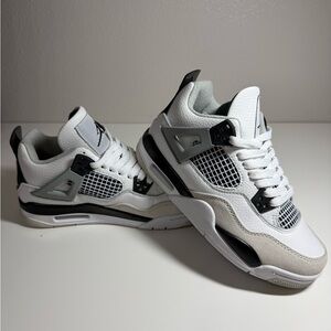 White and Black Retro Basketball Jordan Sneakers